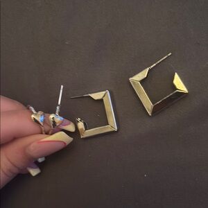 SHEIN Gold Geometric Earrings Modern Jewelry